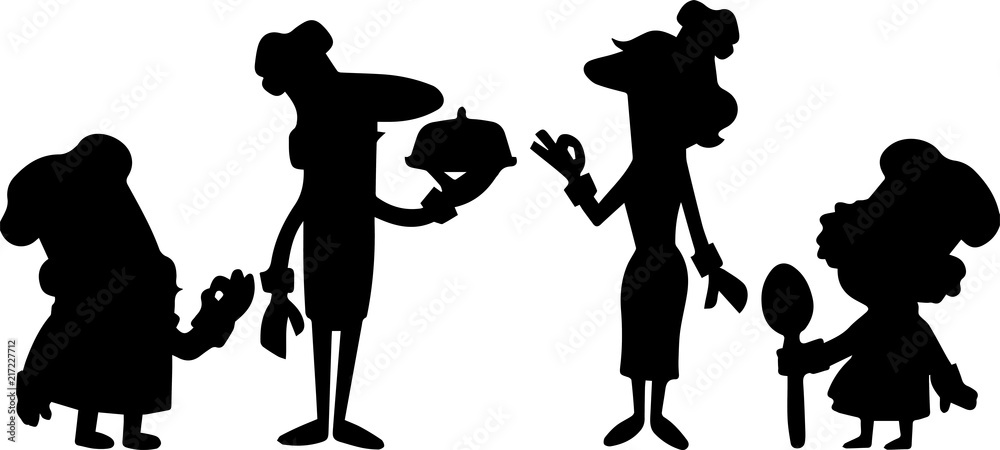 シェフキャラクターのシルエット Stock Vector Adobe Stock