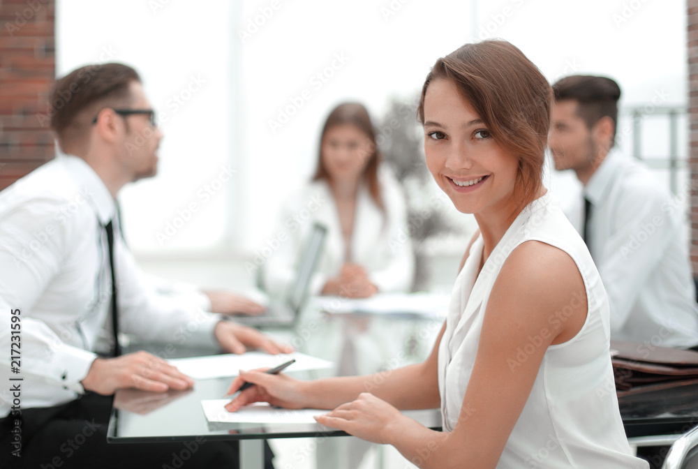 Fototapeta premium young employee at a working meeting