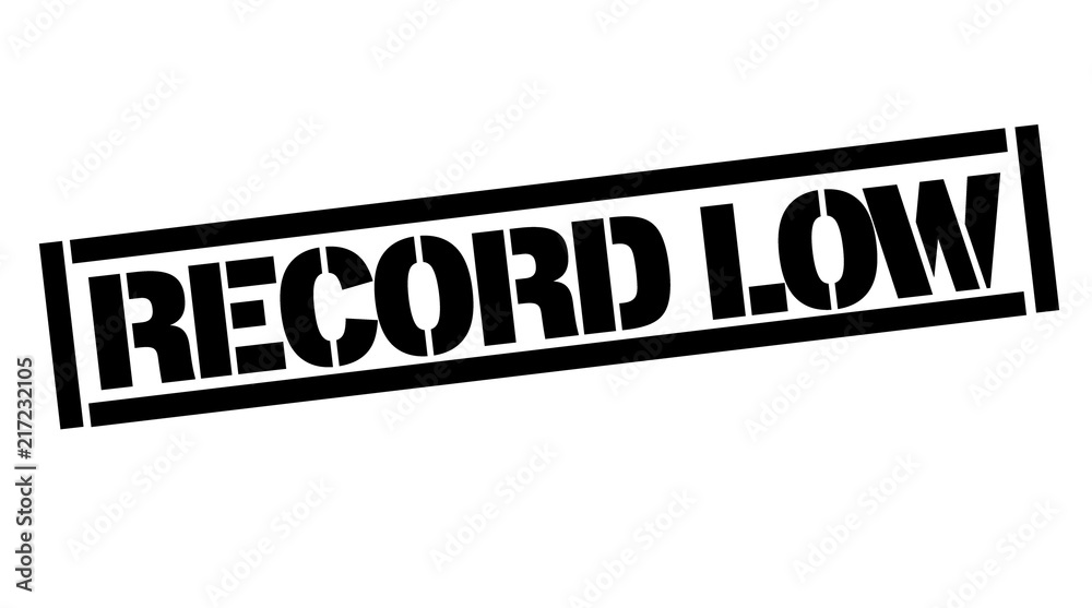 Record low typographic stamp Record low typographic stamp