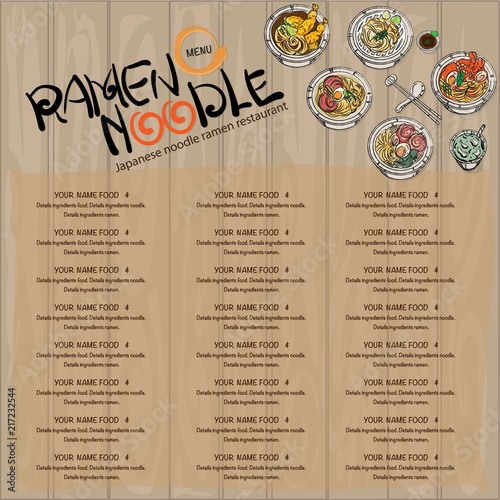 menu ramen noodle japanese template design