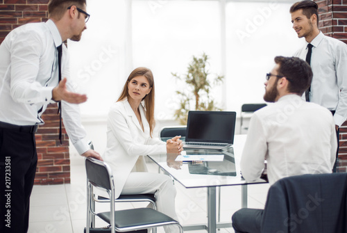 business team at workplace in office
