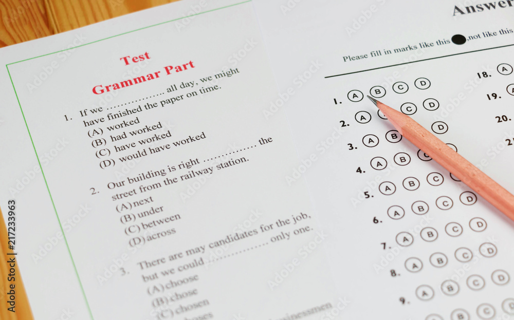 Obraz premium English multiple choice test