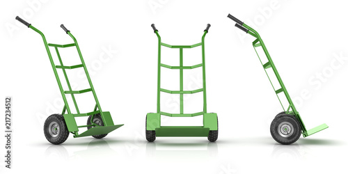 Green and Empty Hand Truck