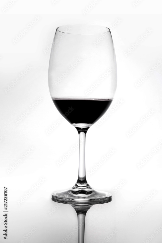 wine glass with wine isolated white