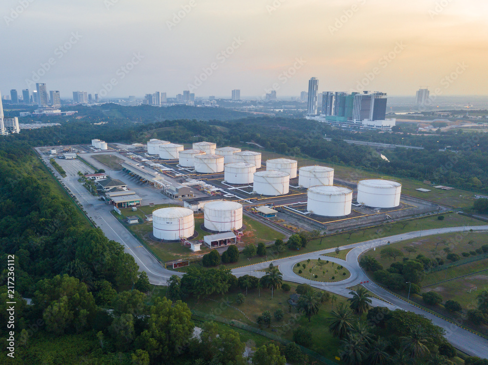 Naklejka premium Aerial View of Water Tank