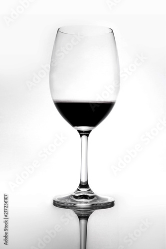 wine glass with wine isolated white