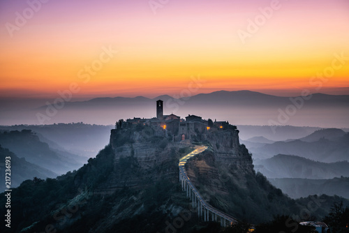 Civita di Bagnoregio, beautiful old town in Italy. photo