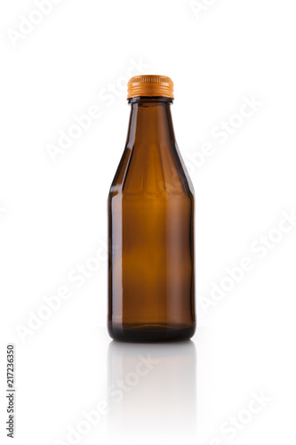 brown glass bottle isolated white