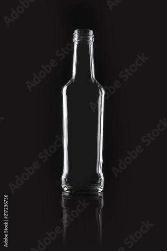 glass container silhouette on the black