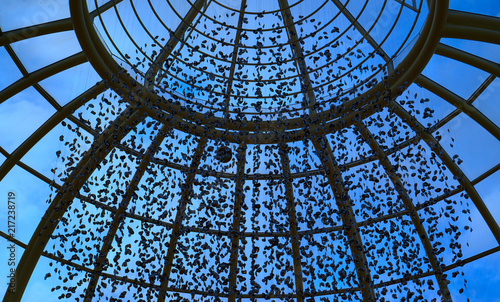 Transparent conical ceiling