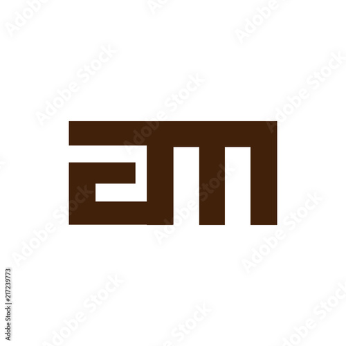 am Initial Letter lowercase Linked logo icon vector