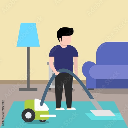 Carpet cleaning illustration