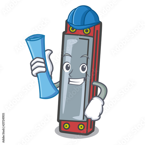 Architect harmonica character cartoon style