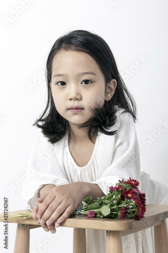 an beautiful little asian girl portrait photo