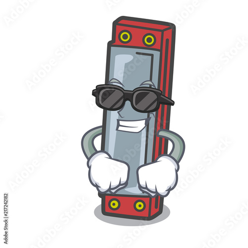 Super cool harmonica character cartoon style