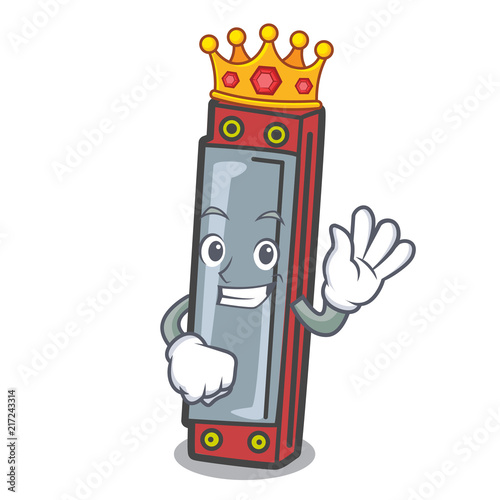 King harmonica mascot cartoon style