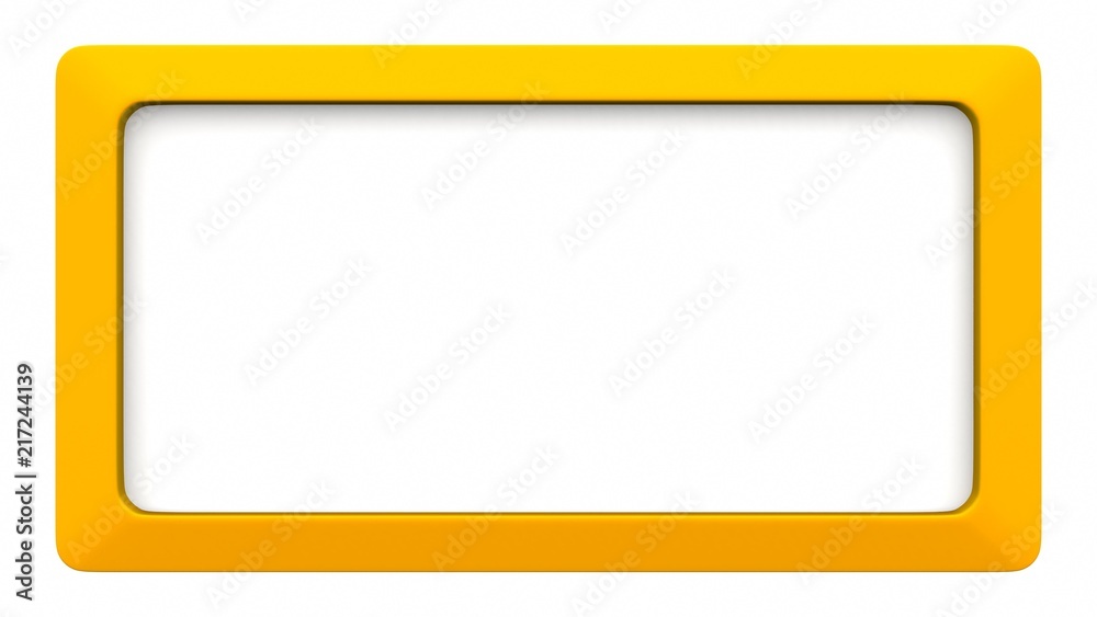 Yellow blank frame on white background. 3d rendering Yellow blank frame on white background. 3d rendering