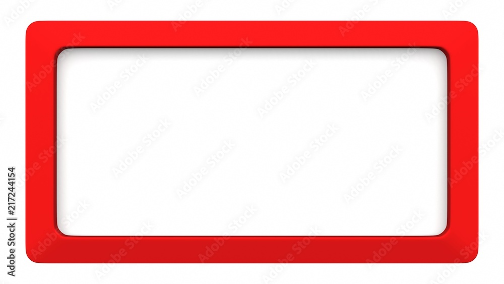 Red blank frame on white background. 3d rendering Red blank frame on white background. 3d rendering