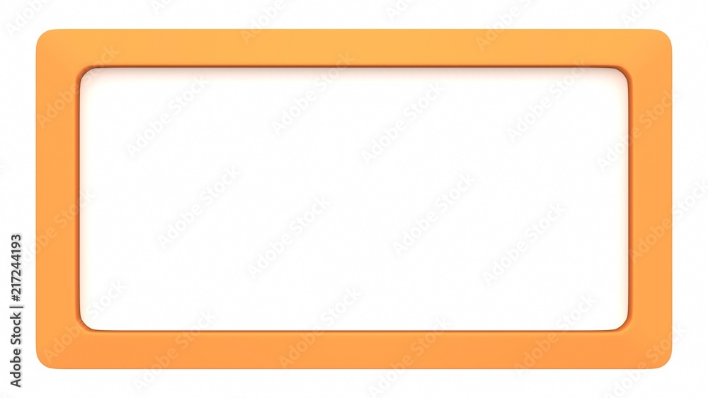 Orange blank frame on white background. 3d rendering Orange blank frame on white background. 3d rendering