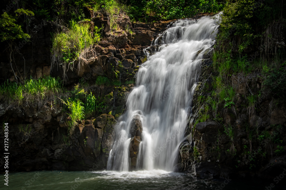 Waimea Falls in Waimea Valley in Hawaii