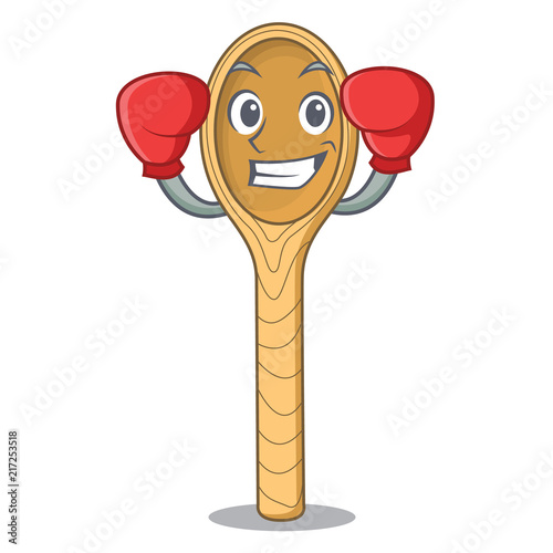 Boxing wooden spoon character cartoon