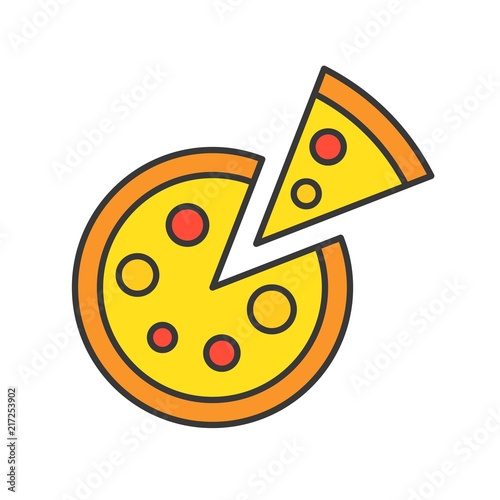 pizza, food and gastronomy set, filled outline icon