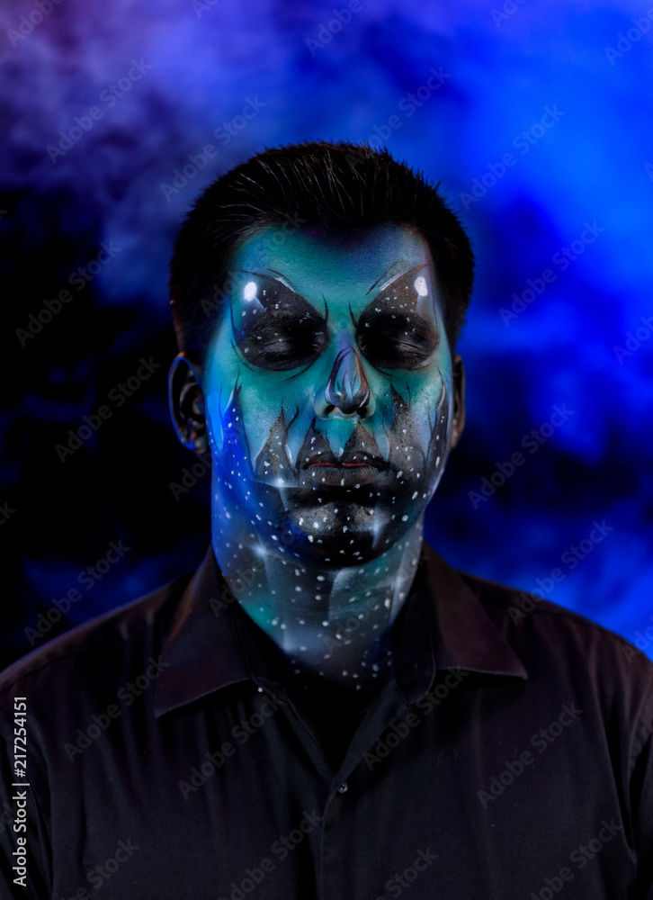 Male Model with Galaxy Makeup Male Model with Galaxy Makeup