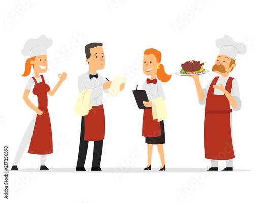 Restaurant staff characters design.