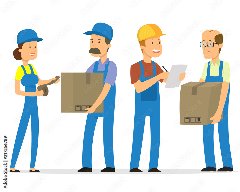 Obraz premium Courier and delivery characters design.