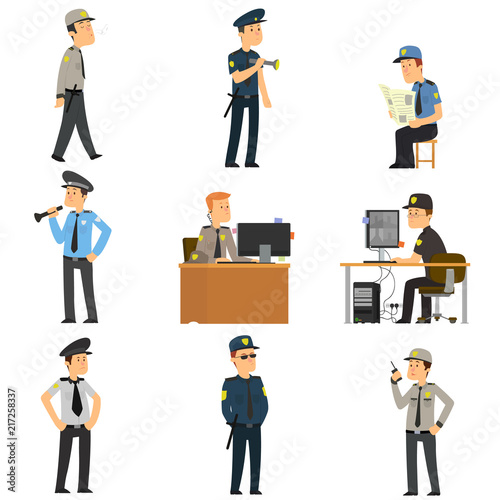 set of guards in different poses.