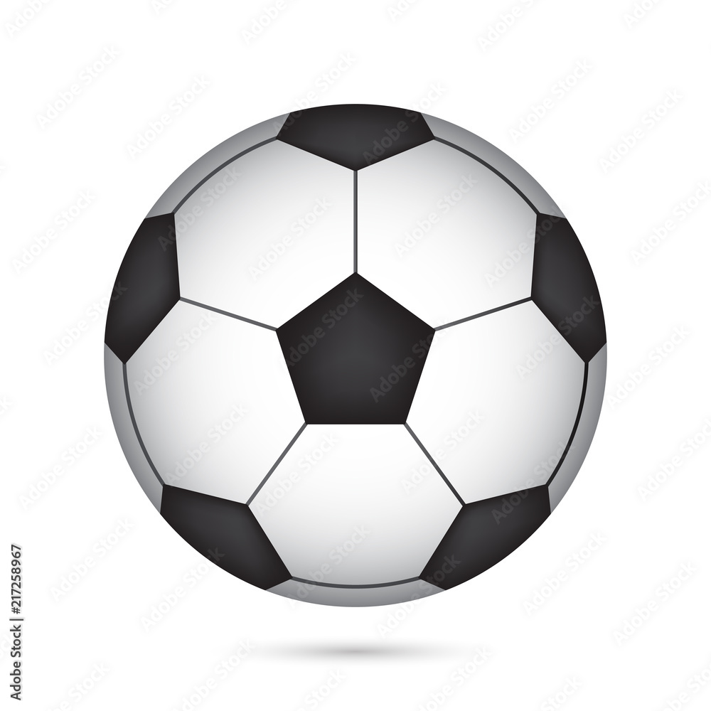 Ball for soccer or football on green color background