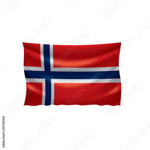 Norway flag, vector illustration on a white background