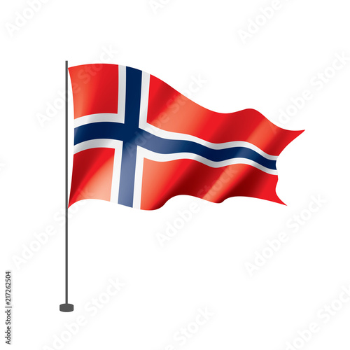 Norway flag, vector illustration on a white background