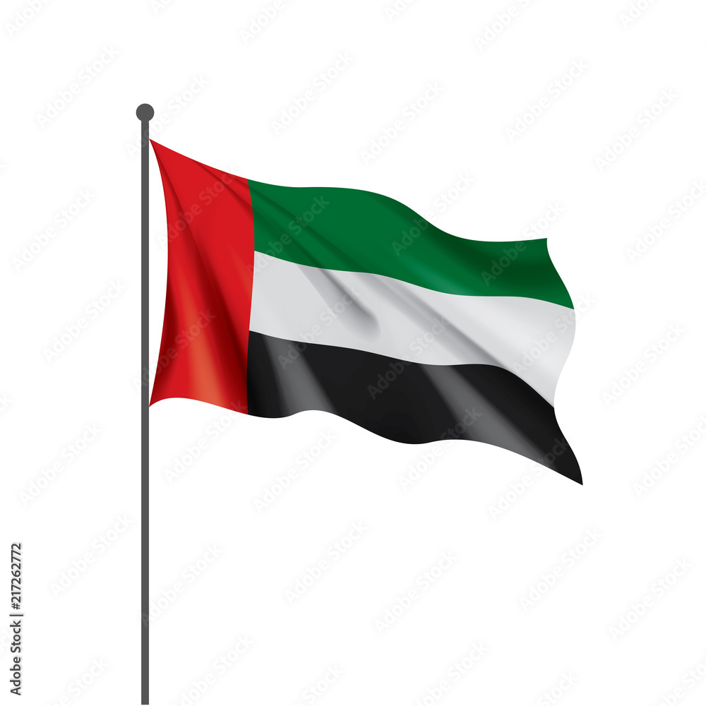 United Arab Emirates flag, vector illustration on a white background United Arab Emirates flag, vector illustration on a white background