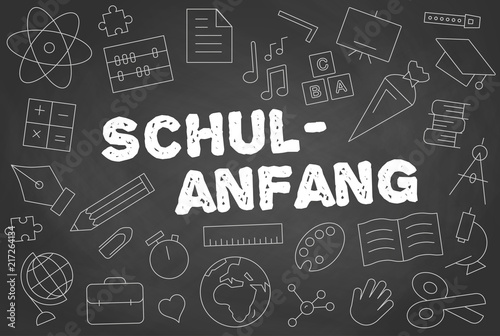     Schulanfang / Tafel mit Kreide Vector Illustration 