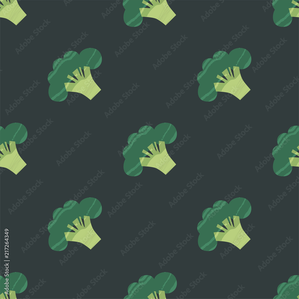 Seamless pattern with broccoli