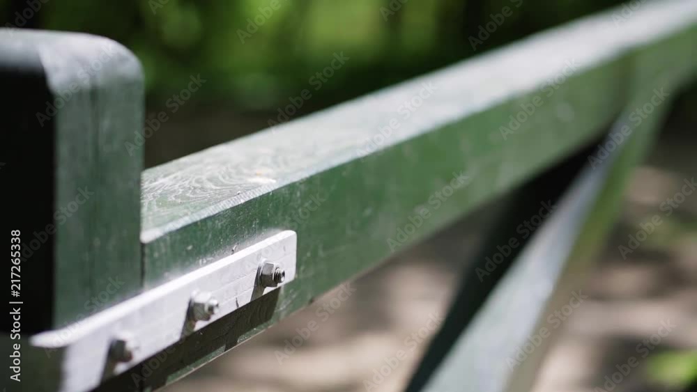 Green wooden port in nature road. slow motion Green wooden port in nature road. slow motion