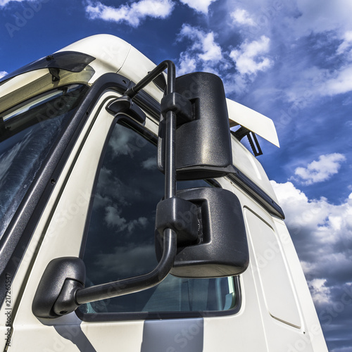 Big white truck cab
