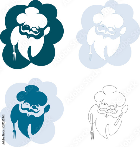 the spirit of a pirate cook, a cloud cook a minimalist logo