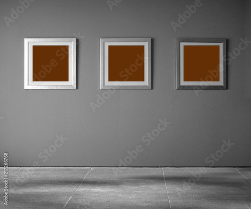 Photo Frame Mockup with Clipping Path in the Art Gallery