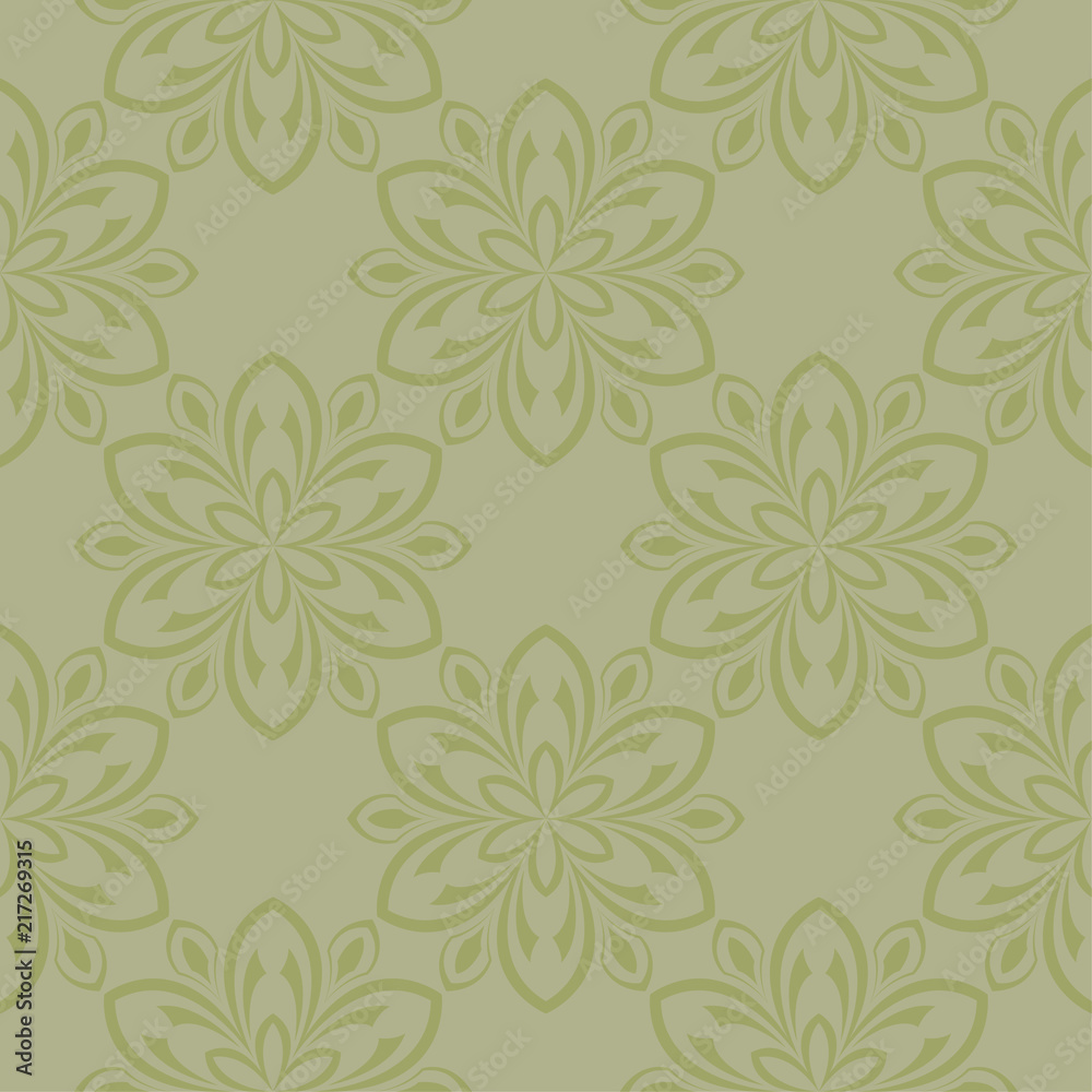 Olive green floral seamless pattern Olive green floral seamless pattern
