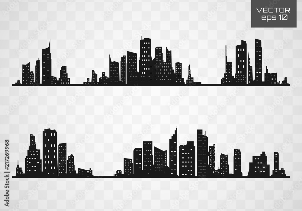 City skyline. Flat style.