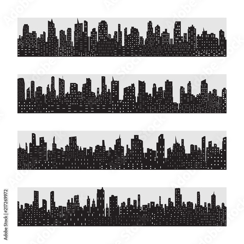 City skyline. Flat style.