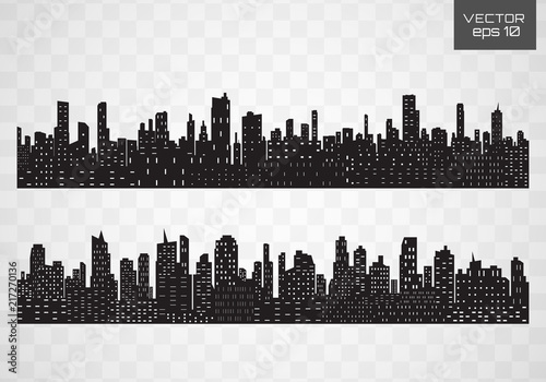 City skyline. Flat style.