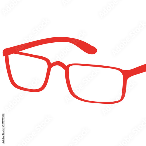 Handgezeichnete Brille in rot