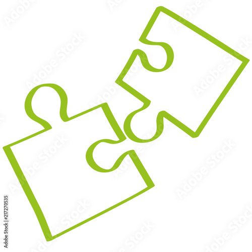 Handgezeichnetes Puzzle in hellgrün
