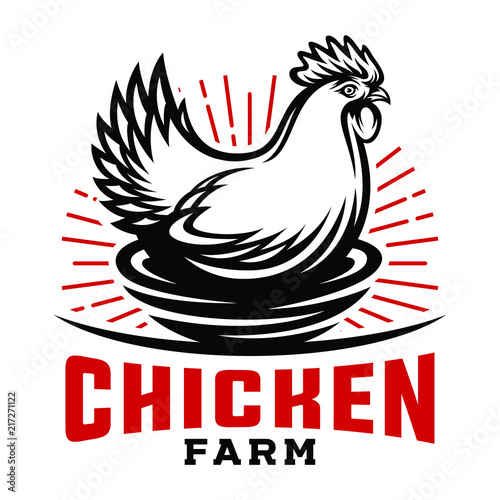 chicken nest farm logo template