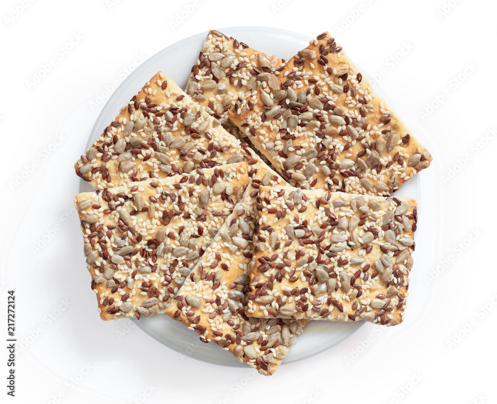Thin rectangular cookies with seeds Thin rectangular cookies with seeds