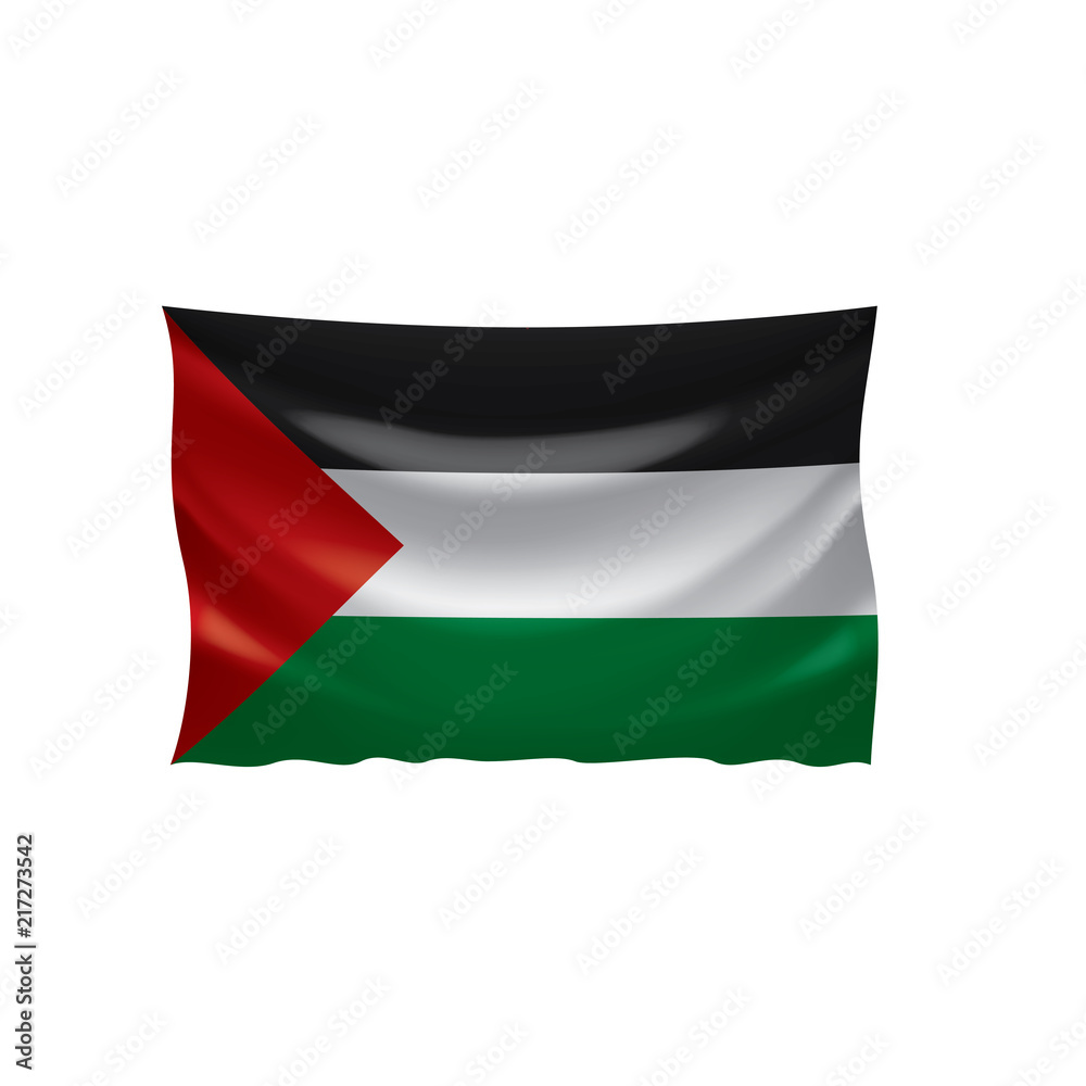 Fototapeta premium Palestine flag, vector illustration on a white background