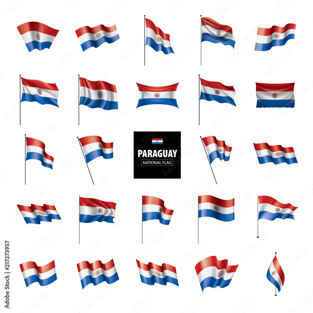 Paraguay flag, vector illustration on a white background Paraguay flag, vector illustration on a white background